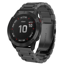 Bracelet acier Garmin Instinct 3 - 50mm (noir)