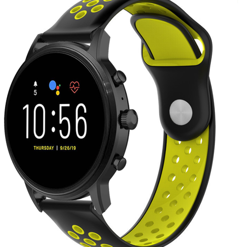 Bracelet sport Fossil Gen 4 Explorist HR (noir/jaune)