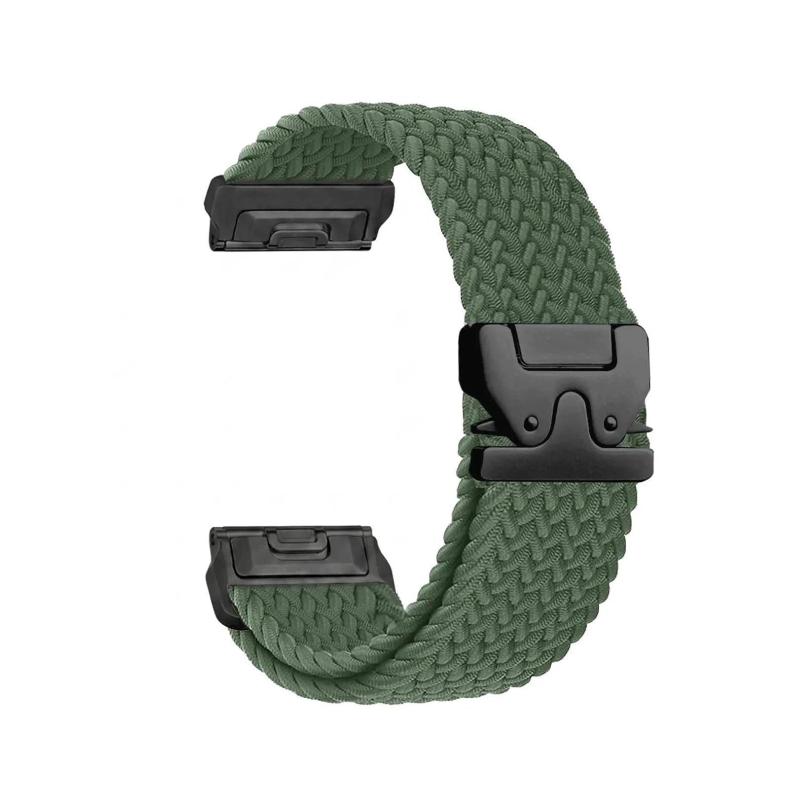 Bracelet tressé boucle en P Garmin Instinct (vert avec noir)