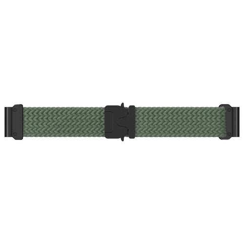 Bracelet tressé boucle en P Garmin Instinct (vert avec noir)
