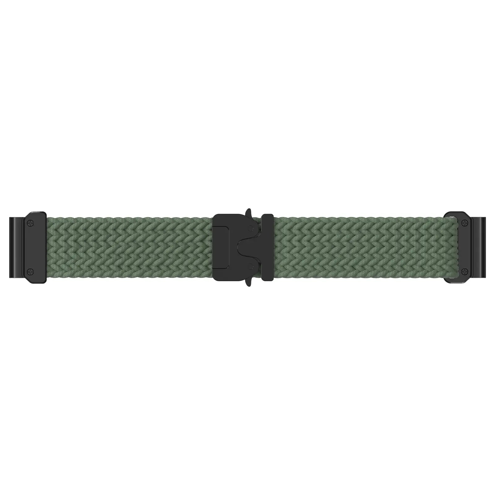 Bracelet tressé boucle en P Garmin Instinct (vert avec noir)