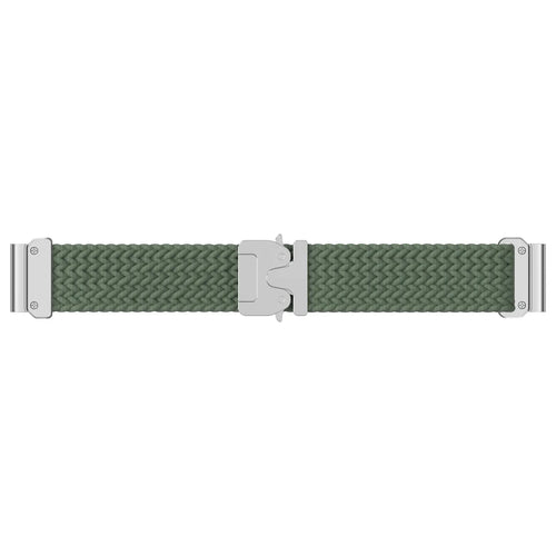 Bracelet tressé boucle en P Garmin Instinct (vert avec argent)