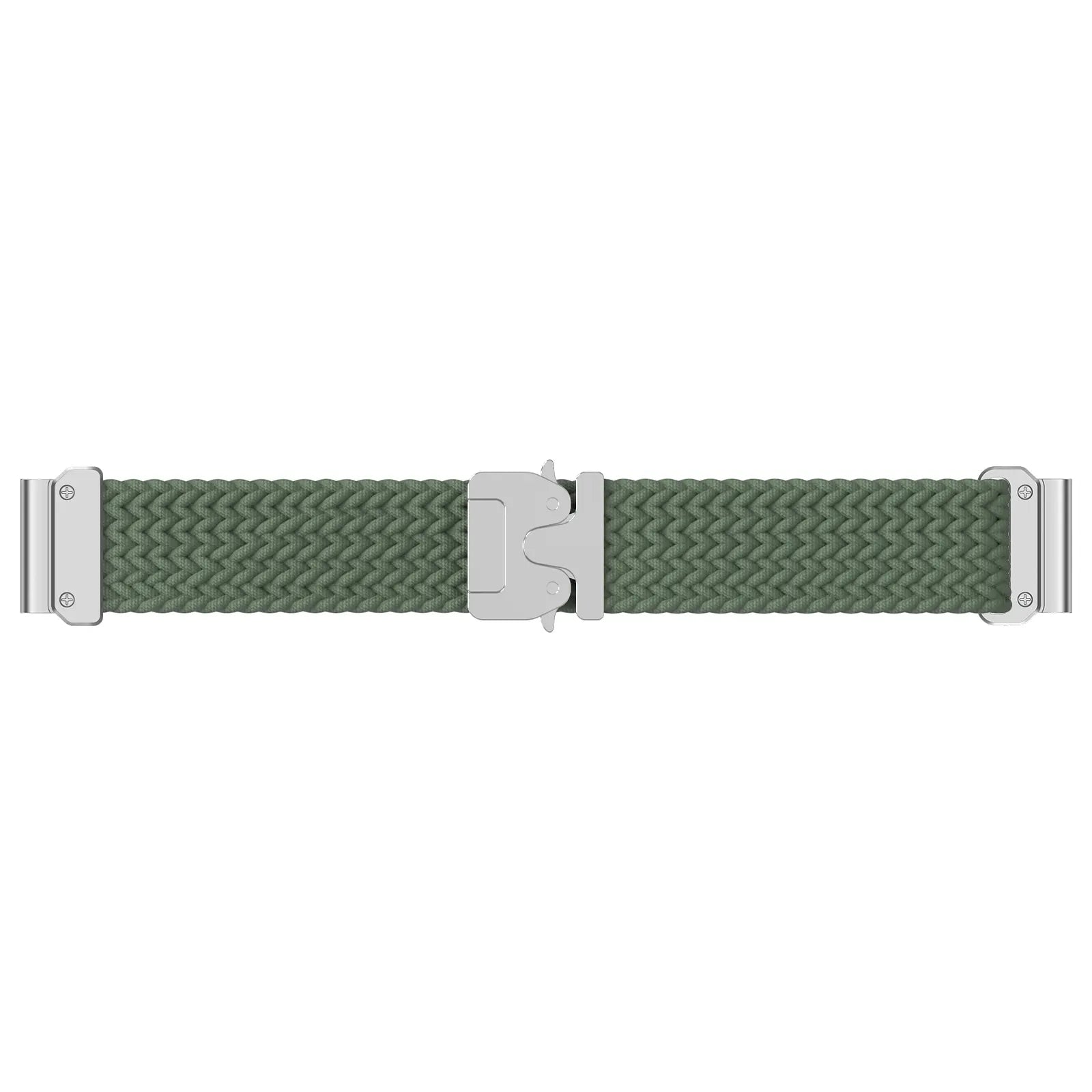 Bracelet tressé boucle en P Garmin Instinct (vert avec argent)