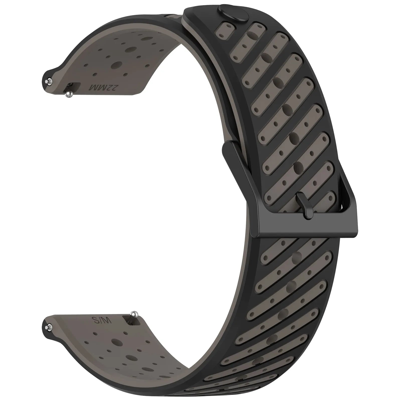 Coros Apex 46mm Striped Silicone Strap (Grey)