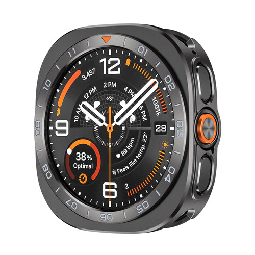 Samsung Galaxy Watch Ultra 2 Metal Case with Bezel (Dark Grey/Orange)