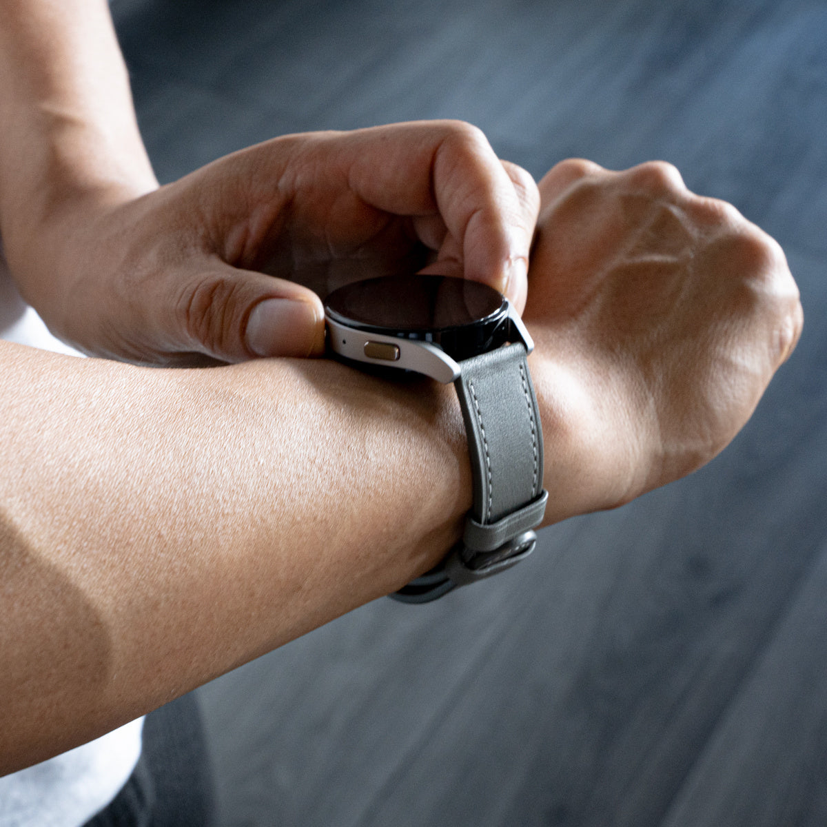 Bracelet cuir moderne Amazfit Balance 2 (gris)