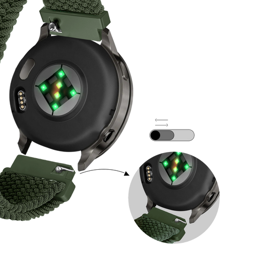 Bandz Garmin Vivoactive 4s Adjustable Braided Strap (Green)