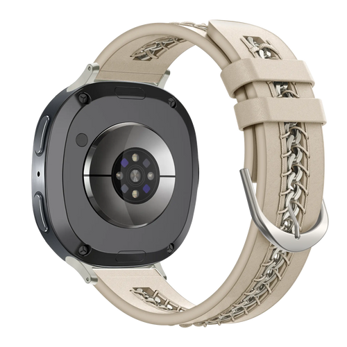 Bandz Bracelet cuir 'Chains' Samsung Galaxy Watch 8 - 40mm (beige)