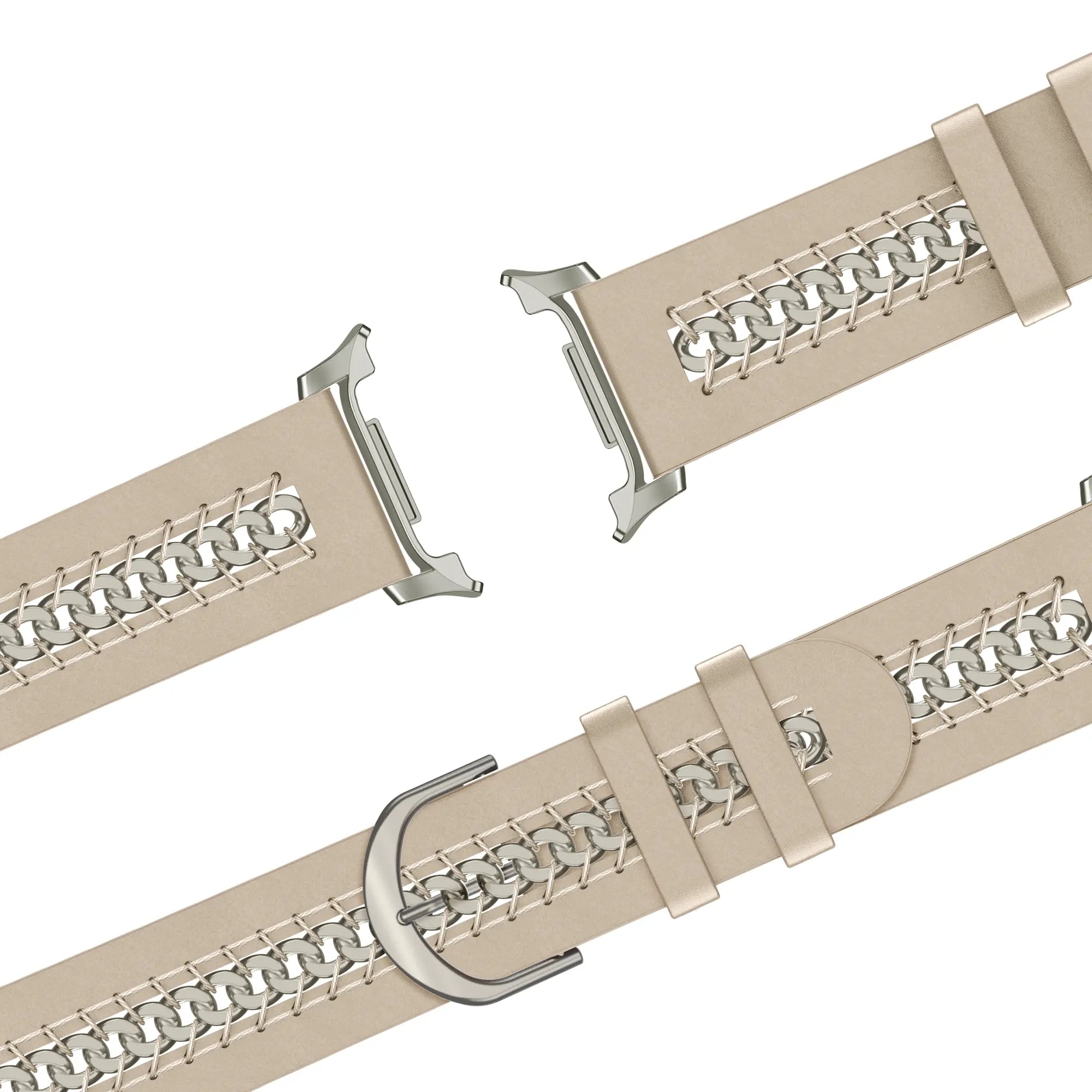 Bandz Bracelet cuir 'Chains' Samsung Galaxy Watch 8 - 40mm (beige)