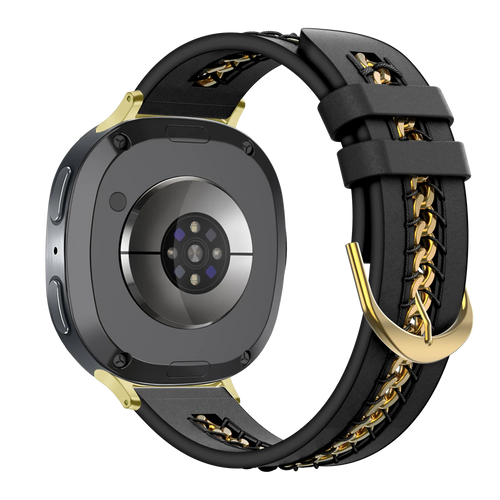 Bandz Samsung Galaxy Watch 8 - 40mm Leather Strap 'Chains' (Black)