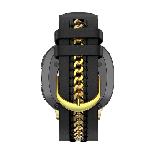 Bandz Samsung Galaxy Watch 8 - 40mm Leather Strap 'Chains' (Black)