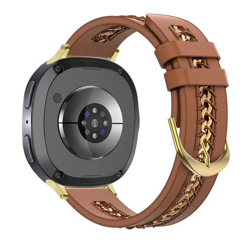Bandz Bracelet cuir 'Chains' Samsung Galaxy Watch 8 - 40mm (marron)