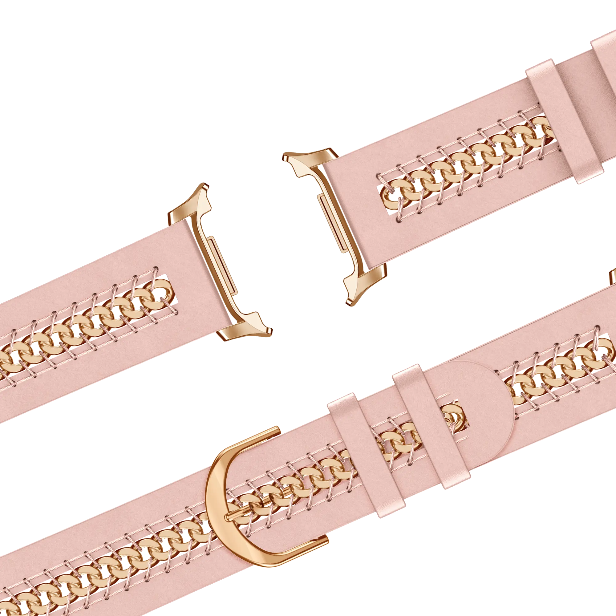 Bandz Bracelet cuir 'Chains' Samsung Galaxy Watch 8 - 40mm (rose)