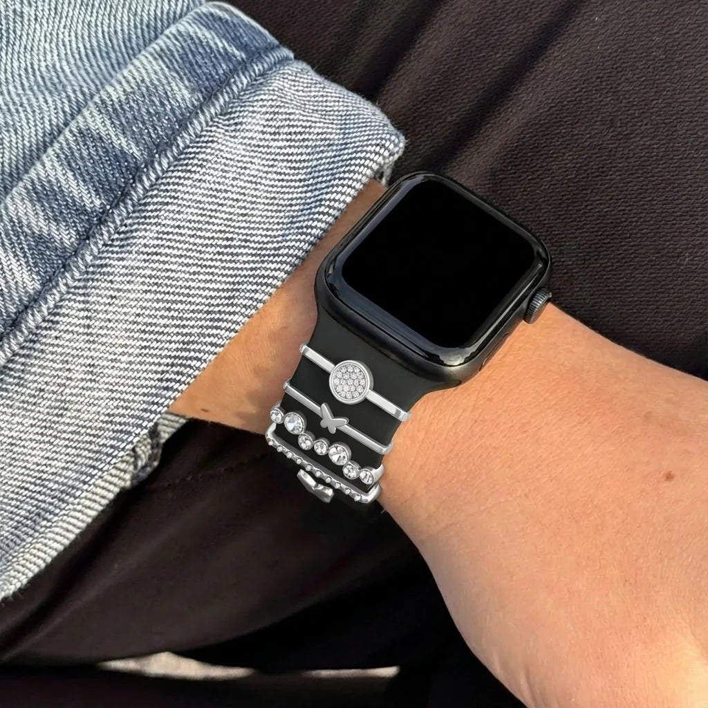 Bracelet smartwatch avec charms - Papillon (argent)