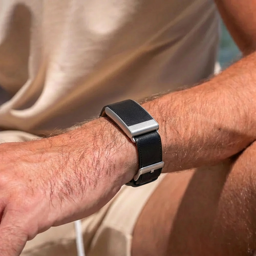 Bracelet cuir compatible avec Whoop 5.0 (noir)