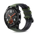 Bracelet silicone/cuir Huawei Watch GT 2 (noir/vert)