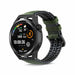 Bracelet silicone/cuir Huawei Watch GT Runner (noir/vert)