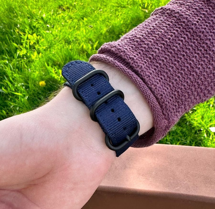 Bracelet nylon avec boucle Fossil Gen 4 Explorist HR (bleu)