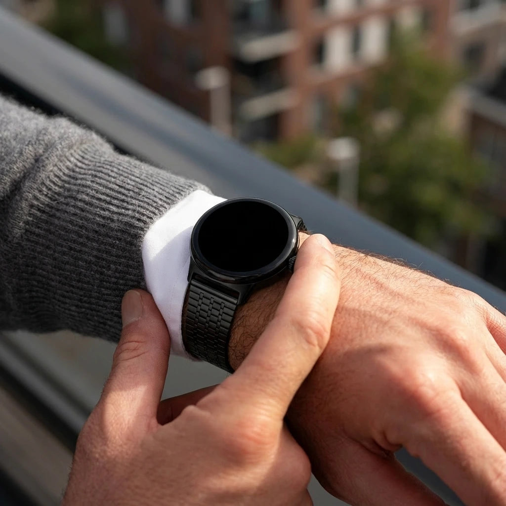 Bracelet acier de luxe Google Pixel Watch 1/2 (noir)