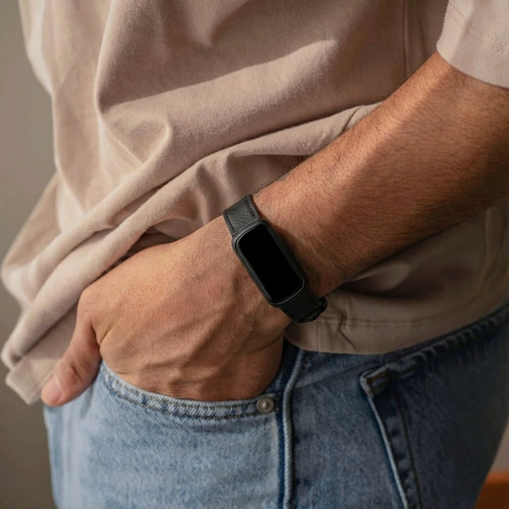 Fitbit Inspire 3 Leather Strap (Black)