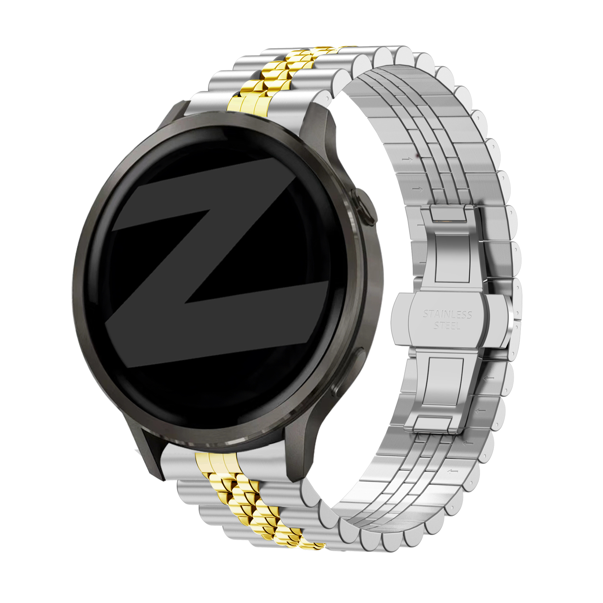 Bandz Bracelet acier 'Jubilee' Garmin Vivoactive 4s (argent/or)