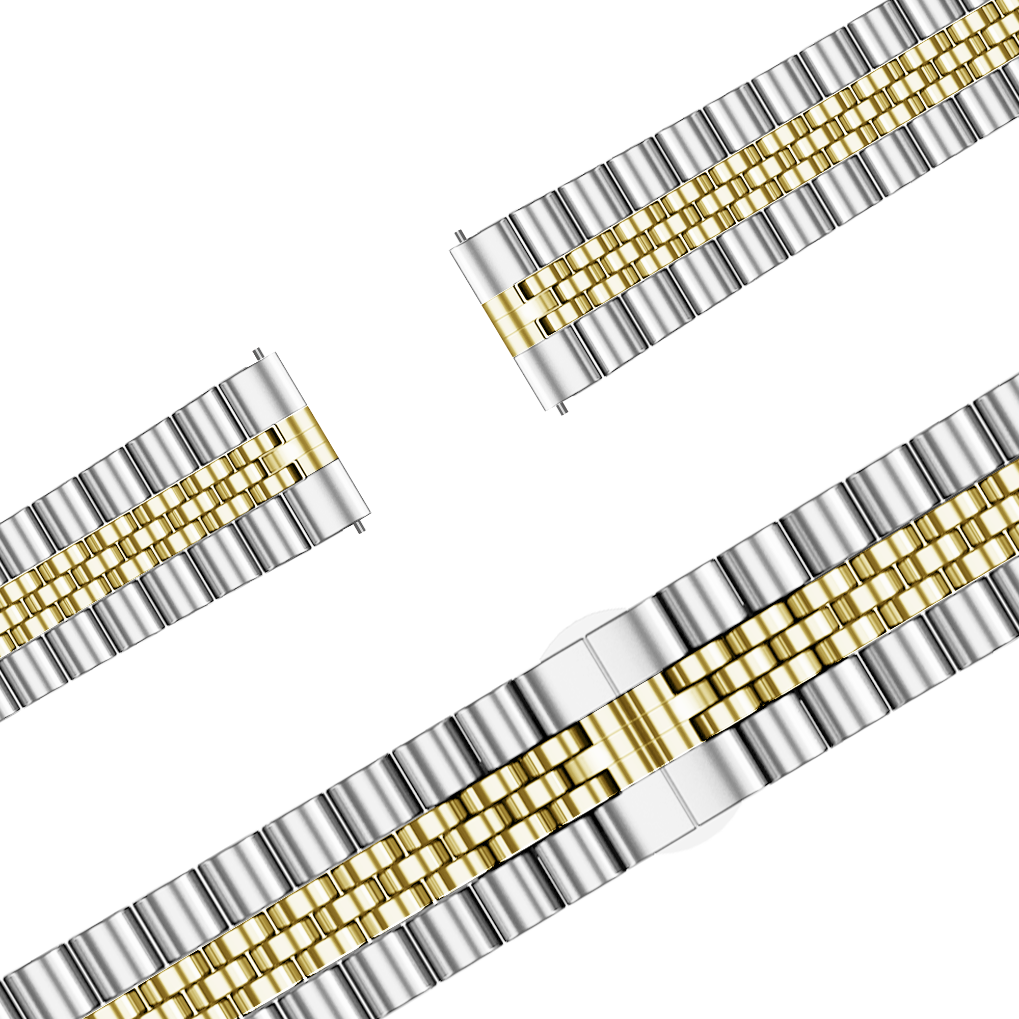 Bandz Garmin Forerunner 265s Steel Strap 'Jubilee' (Silver/Gold)