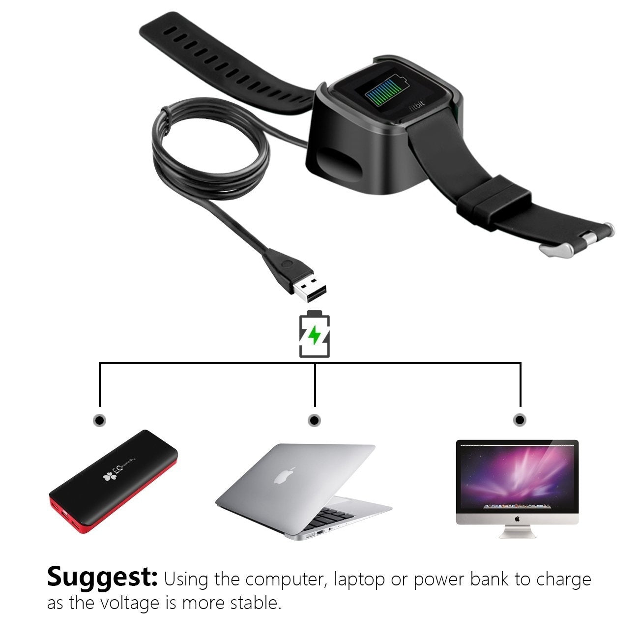 Fitbit Versa charging cable - Main Image