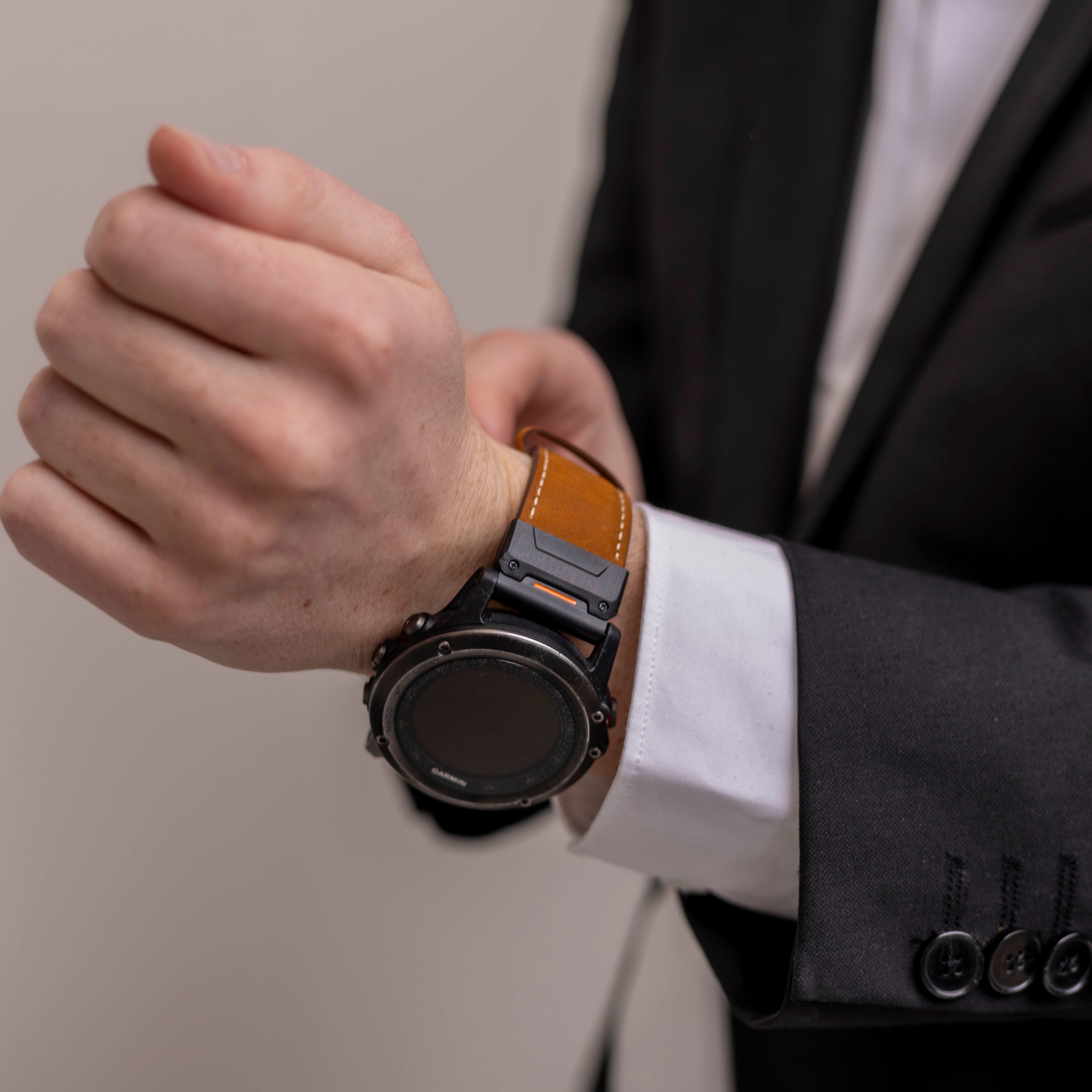 Bracelet en cuir véritable Garmin Epix Pro (Gen 2) 51mm (marron)