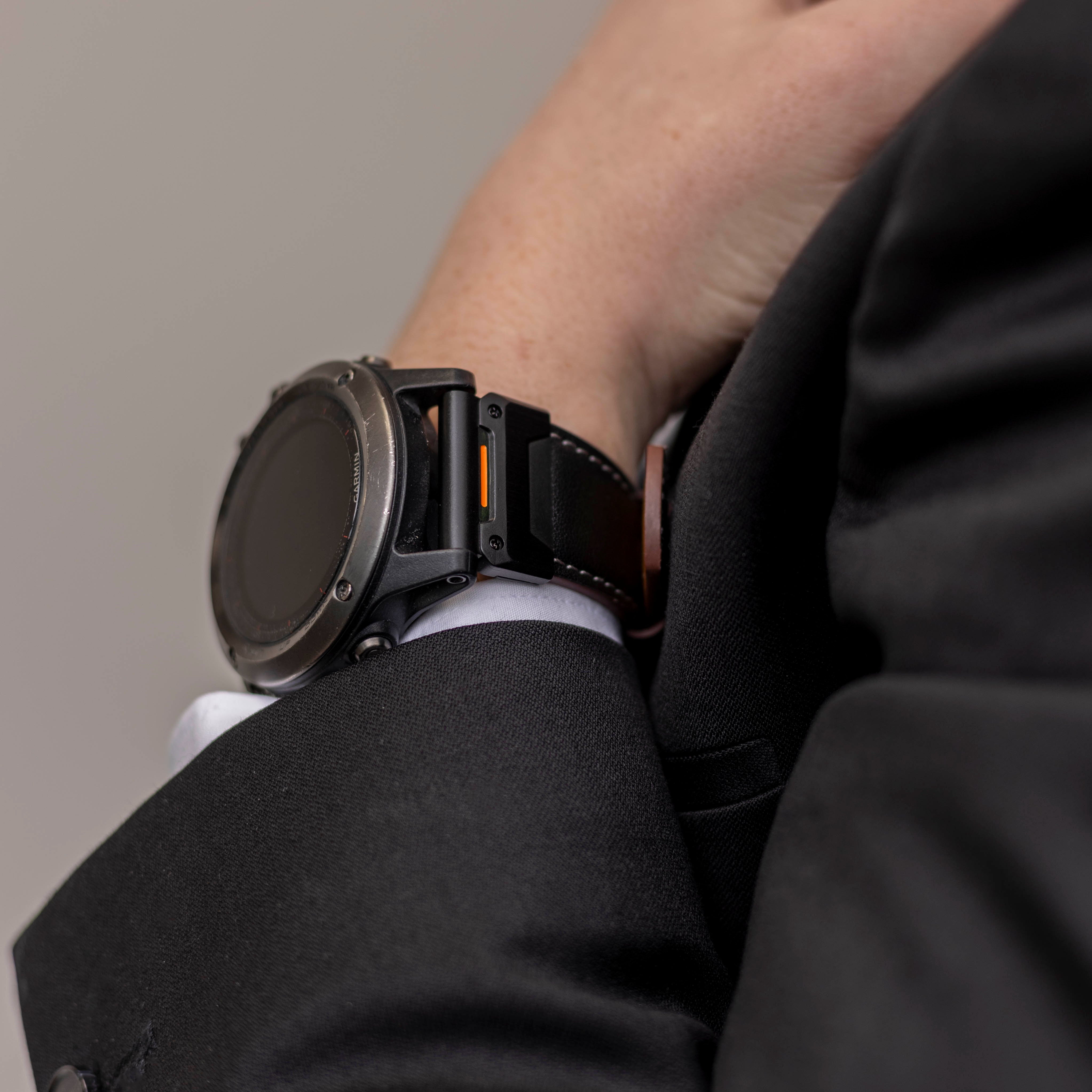 Garmin Fenix 7x Genuine Leather Strap (Black)