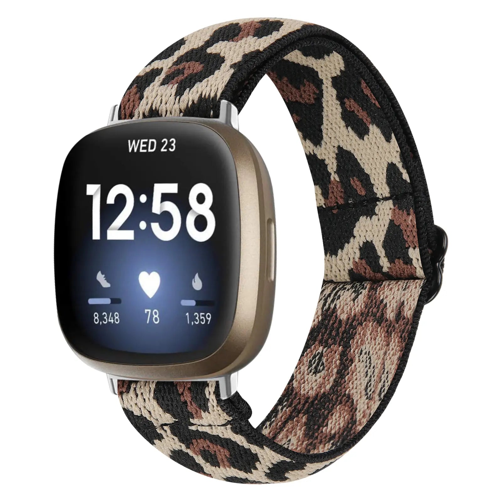 Bracelet élastique Fitbit Versa 4 (léopard)