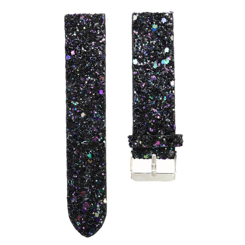 Amazfit Bip U (Pro) Glitter Leather Strap (Black)
