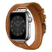 Bracelet cuir Double Tour Apple Watch (marron clair)