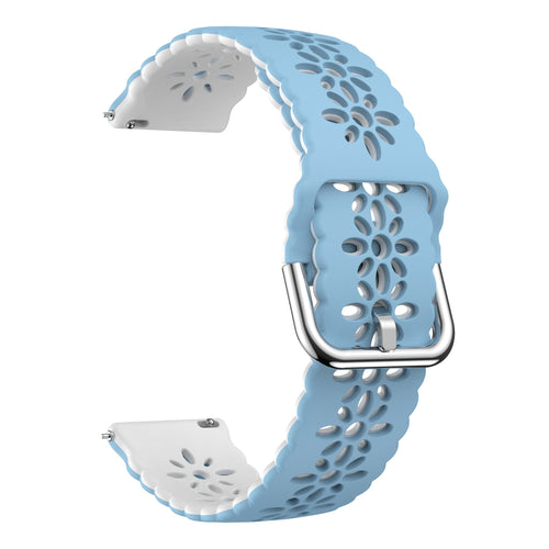 Amazfit GTS 4 Patterned Silicone Strap (Light Blue/White)