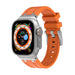 Bracelet silicone de luxe liquide Apple Watch (orange avec argent)