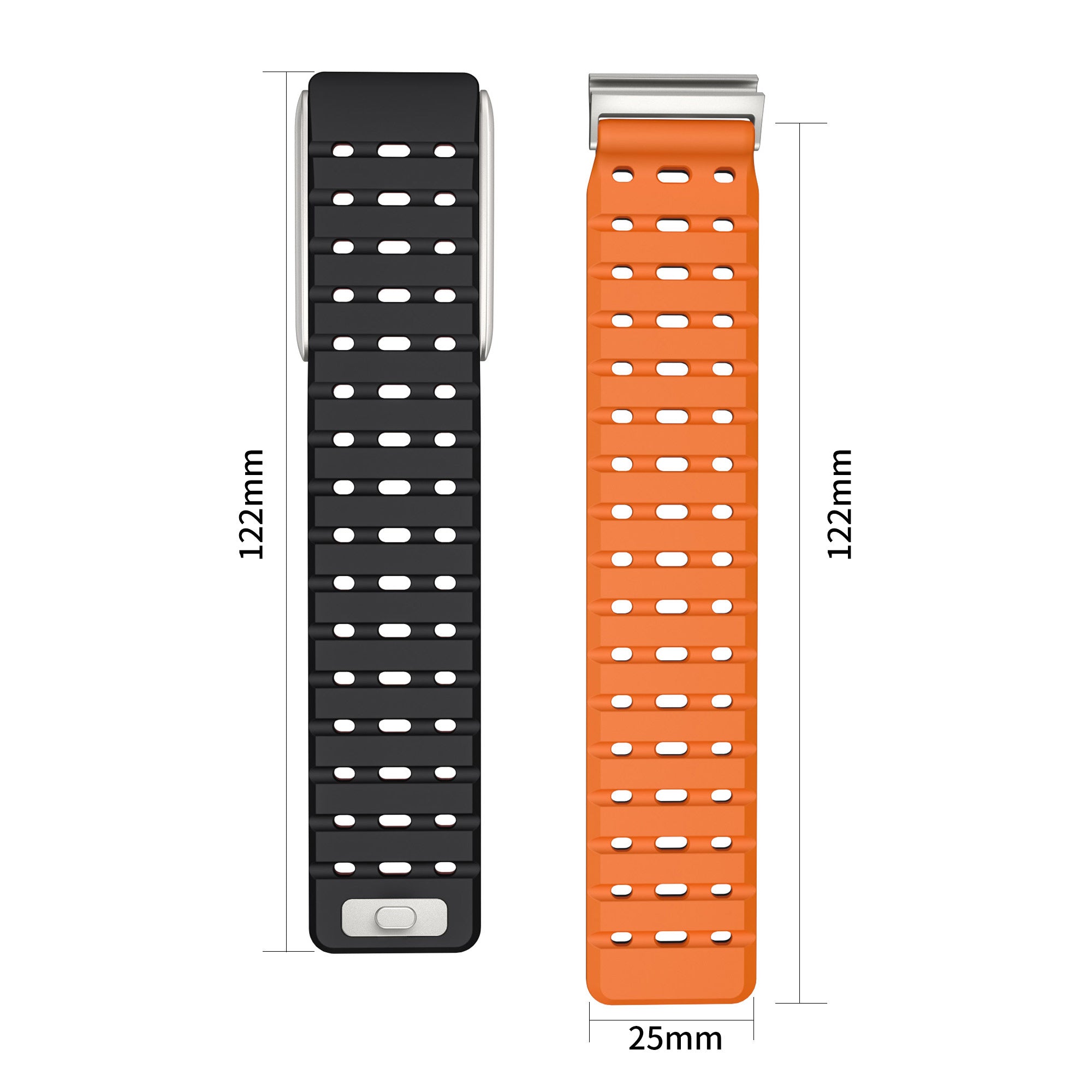 Bracelet silicone magnétique compatible avec Whoop 5.0 (noir/orange)