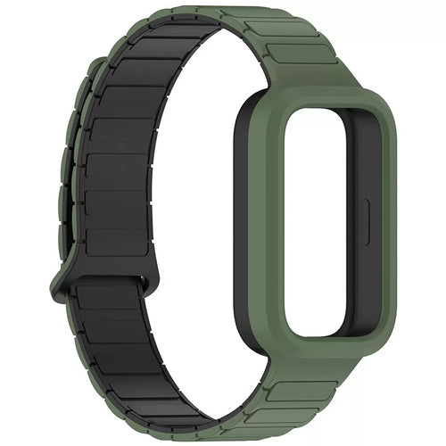 Bracelet silicone magnétique Xiaomi Smart Band 9 Active (vert armée)