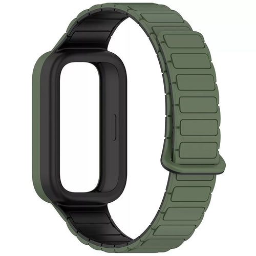 Bracelet silicone magnétique Xiaomi Smart Band 9 Active (vert armée)