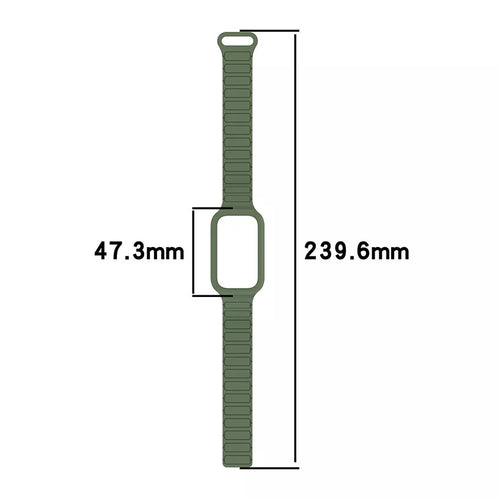 Bracelet silicone magnétique Xiaomi Smart Band 9 Active (vert armée)