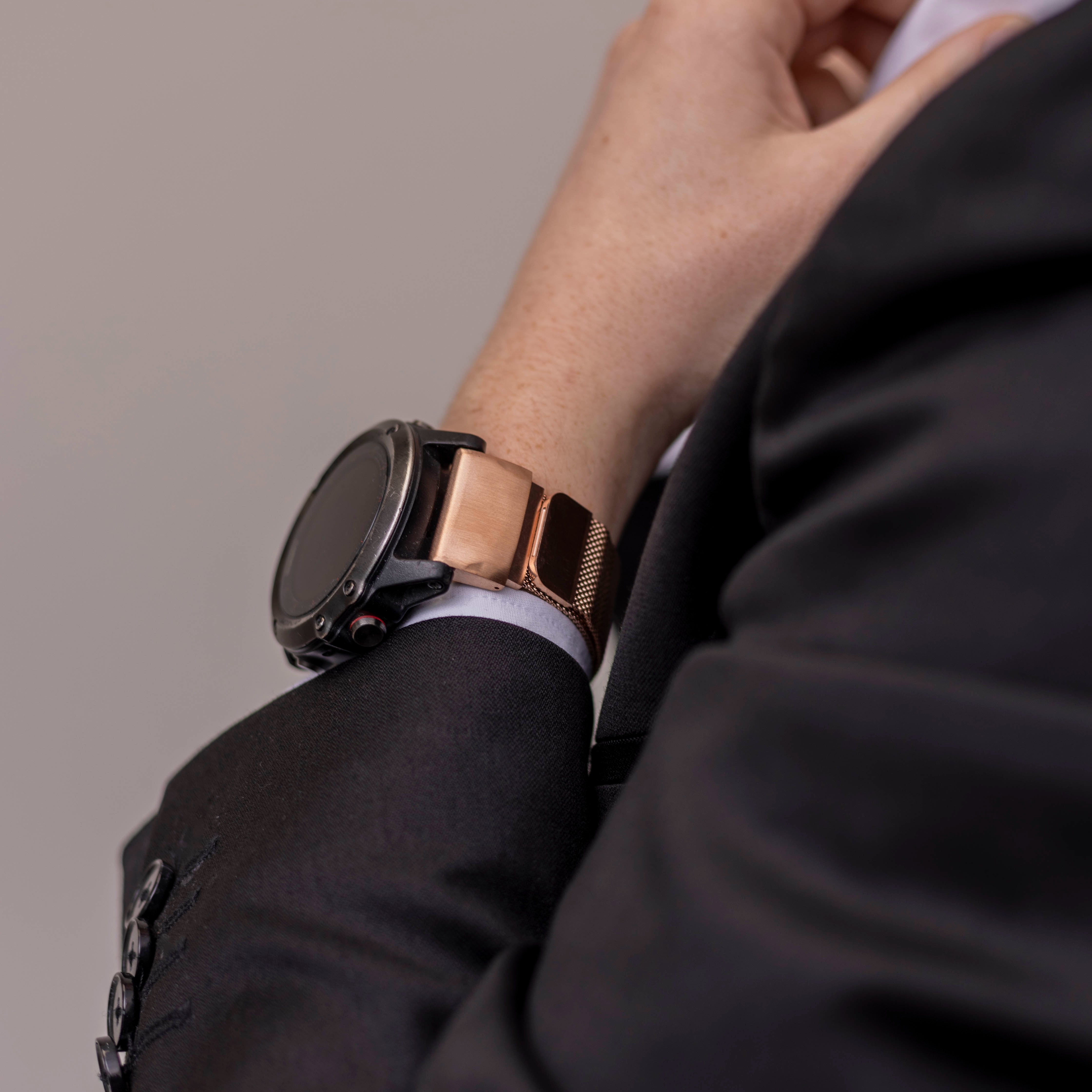 Bracelet Milanais Garmin Instinct 3 - 50mm (or rose)