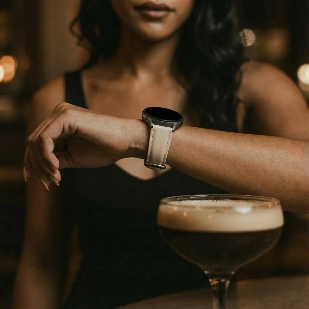 Amazfit GTS 4 Slimfit Leather Strap (Milk Tea)