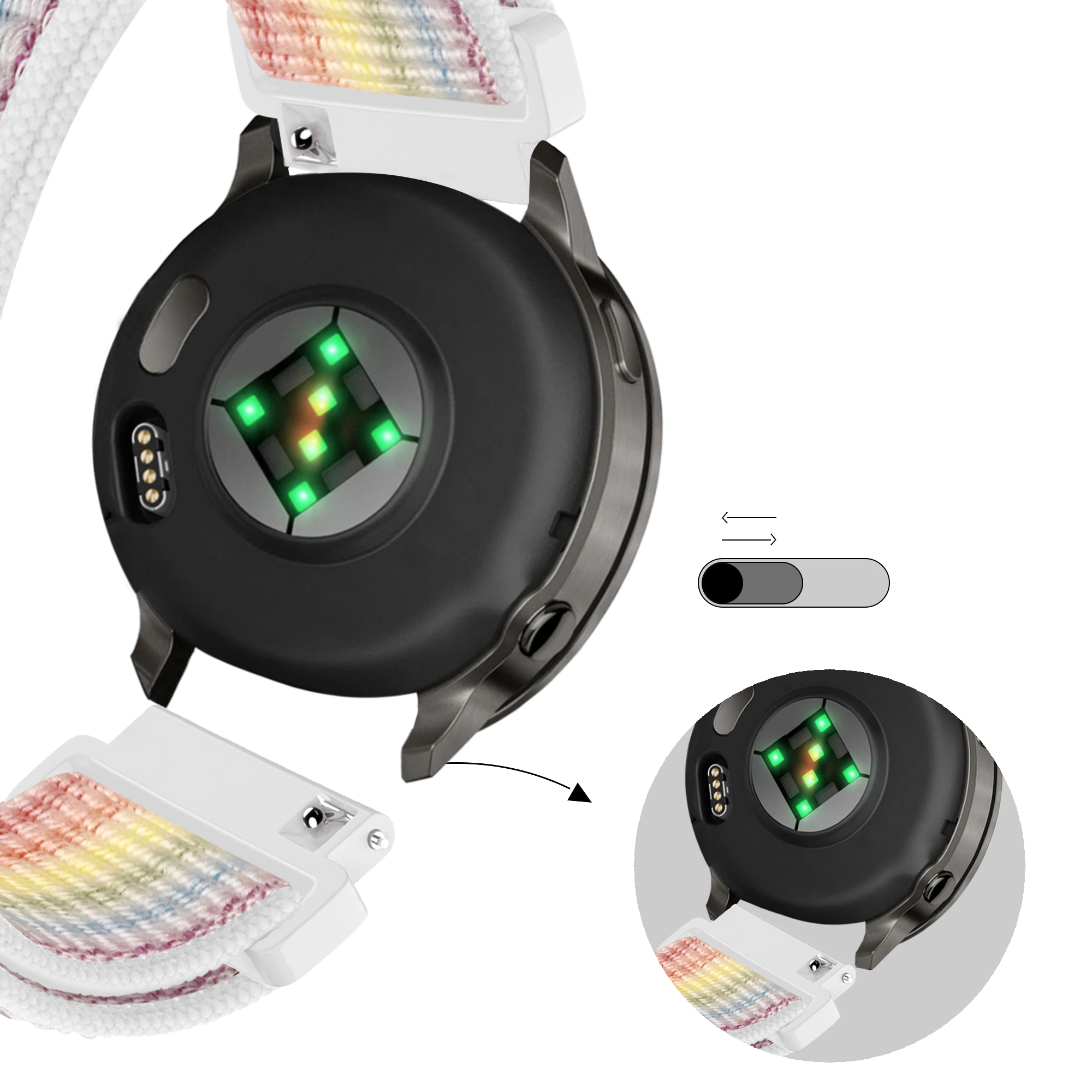 Bandz Garmin Bounce 2 Nylon Loop Strap (Multicolour)