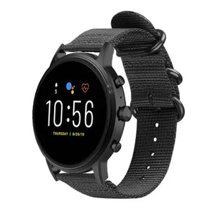 Bracelet nylon avec boucle Fossil Gen 4 Explorist HR (noir)