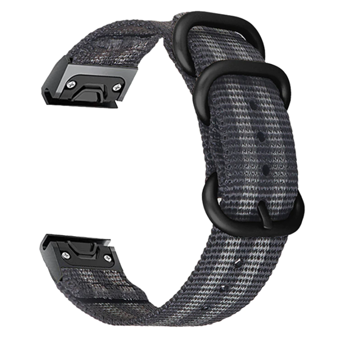 Bracelet nylon avec boucle Garmin Fenix 8 Pro - 51mm (noir/gris)