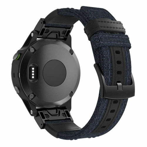 Garmin Forerunner 745 Nylon Hybrid Strap (Blue)
