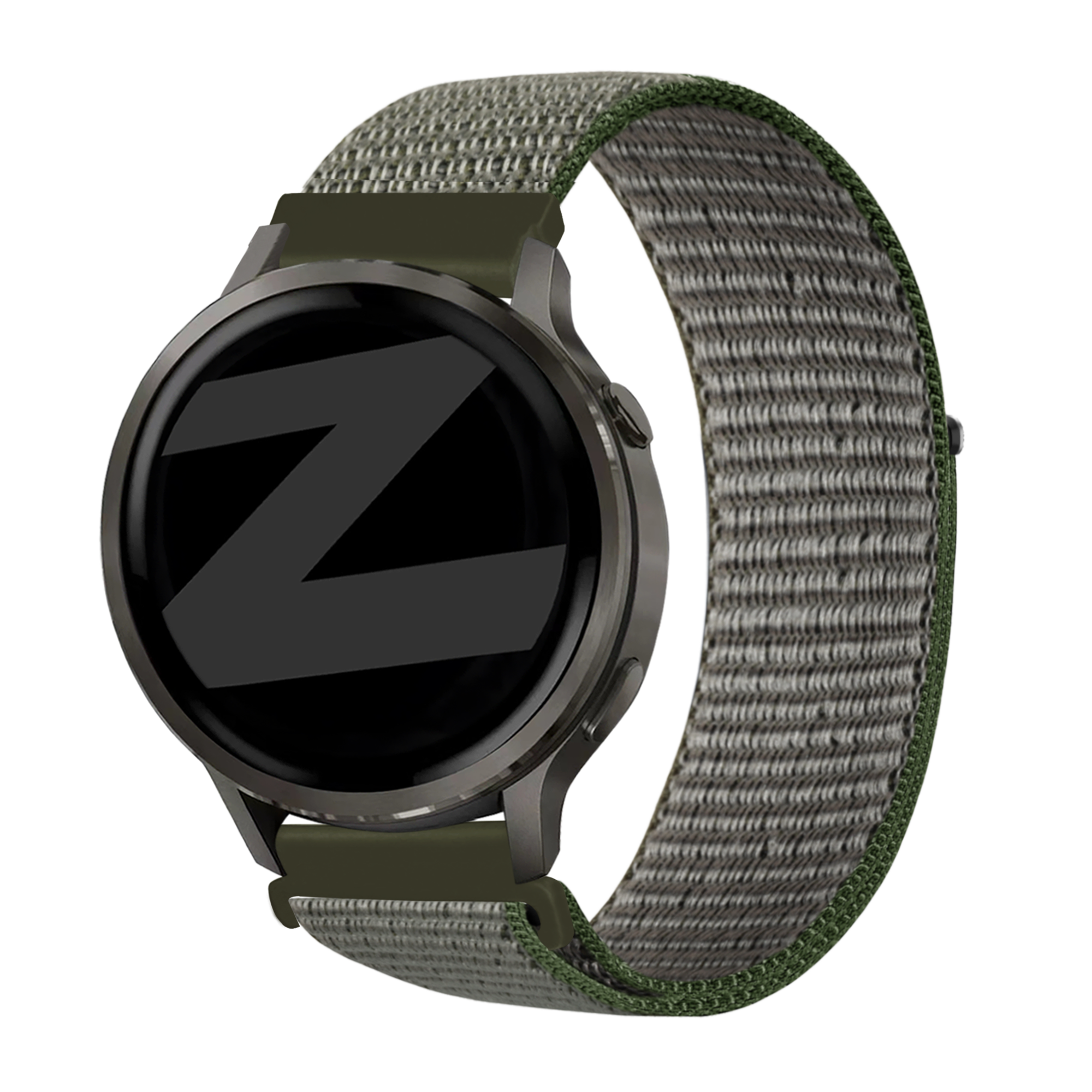 Bandz Garmin Forerunner 570 - 42mm Nylon Loop Strap (Olive Green)