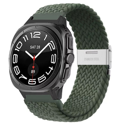 Bracelet nylon tissé Samsung Galaxy Watch Ultra 2 (vert olive)