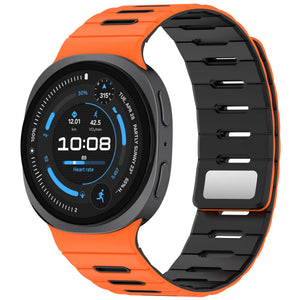 Bracelet silicone magnétique Samsung Galaxy Watch 8 Classic (orange/noir)
