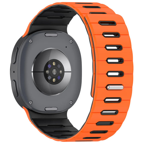 Bracelet silicone magnétique Samsung Galaxy Watch 9 - 44mm (orange/noir)