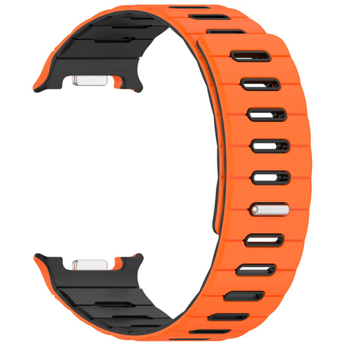 Bracelet silicone magnétique Samsung Galaxy Watch 9 - 40mm (orange/noir)