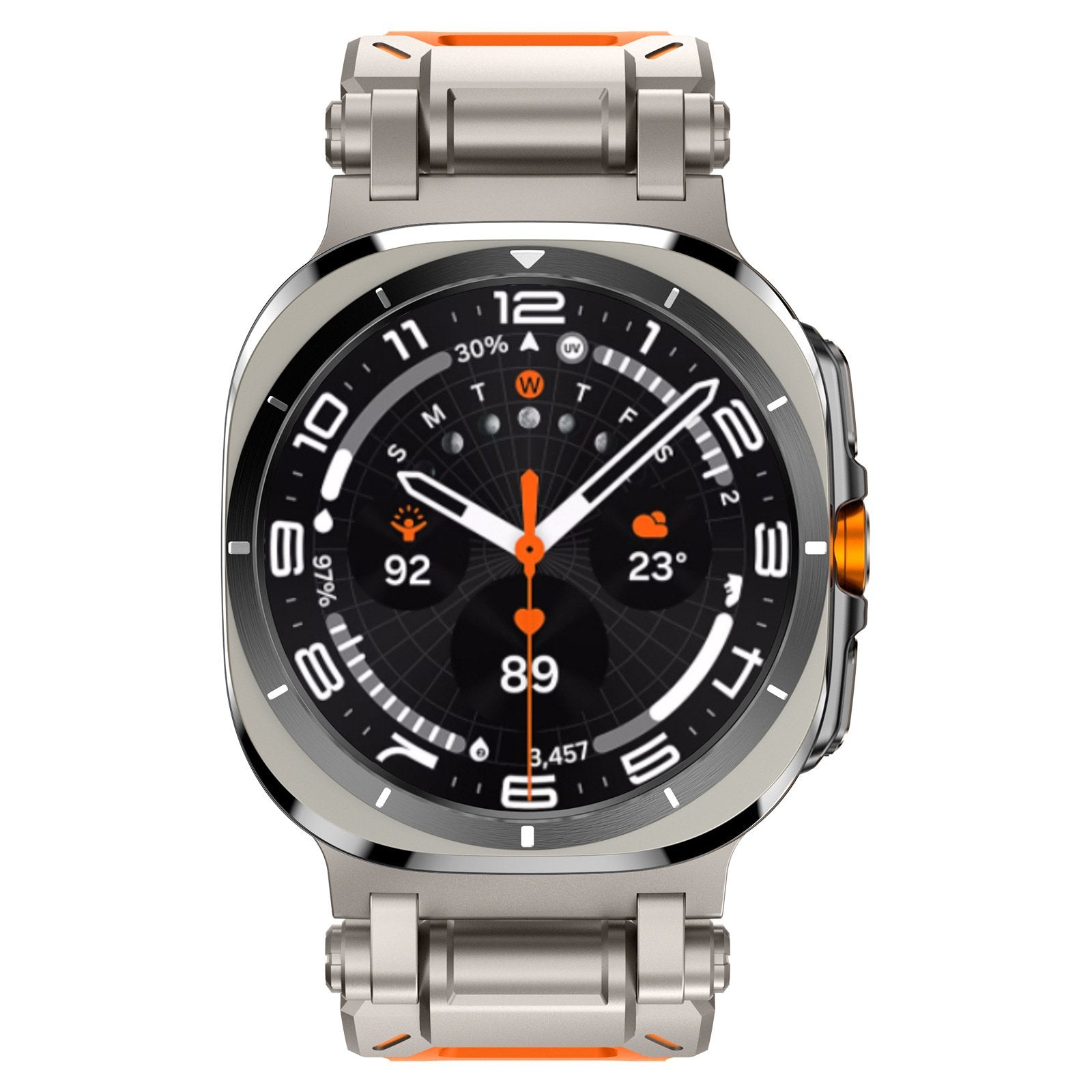 Galaxy Watch Ultra 'Explorer' TPU Strap (Orange with Titanium)